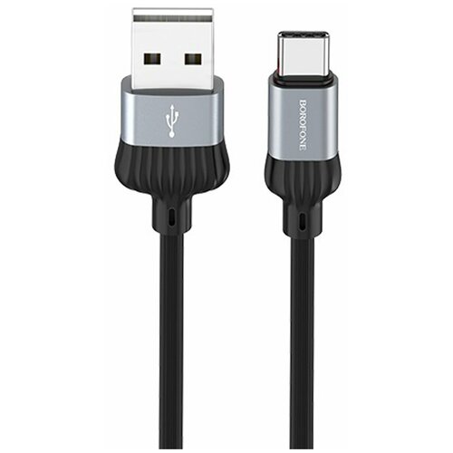 Кабель USB - Type-C Borofone BX28 Dignity, 1.0м, цвет серый usb кабель borofone bx28 dignity type c 1м 3a pvc серый черный