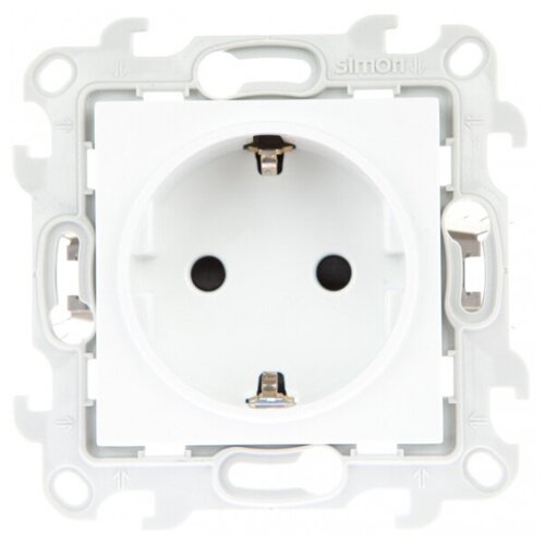 4 шт. Simon 24 Белая Розетка 2К+3 с защитными шторками Push &Go, 2420432-030