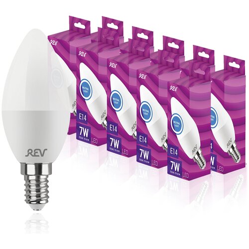 фото Лампа сд свеча c37 7 вт, е14, 4000k, 560 лм, rev упаковка 10 шт. 32350 1up10