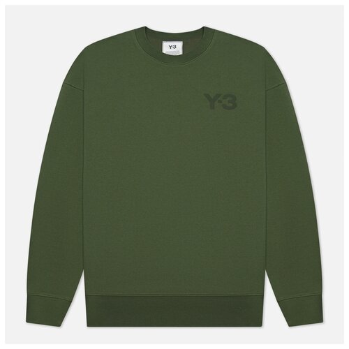 фото Мужская толстовка y-3 classic chest logo y-3 crew neck зелёный , размер m