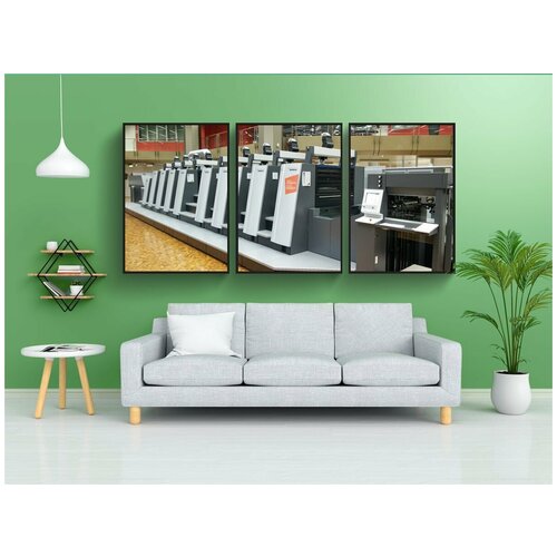 фото Набор модулных постеров для интерьера "торопиться, машина, впечатление" 60x90 см. в тубусе, без рамки lotsprints