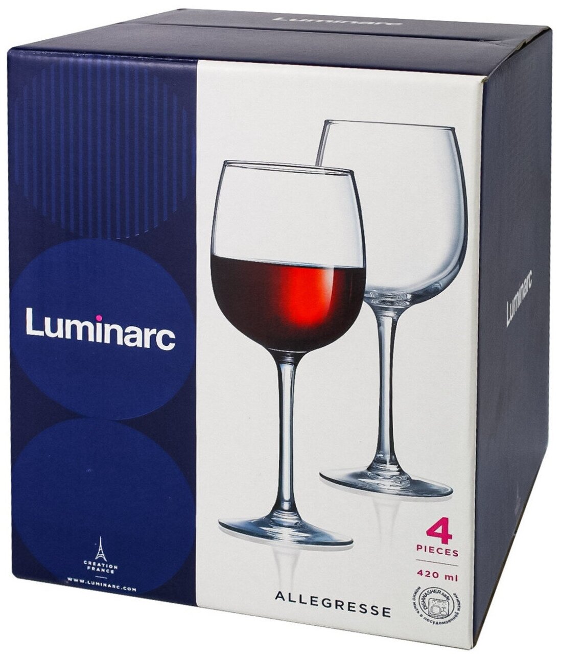Бокалы для вина LUMINARC Allegresse 4шт 420мл