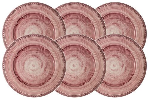 Набор 6 тарелок обеденных Augusta (розовый) (Matceramica)
