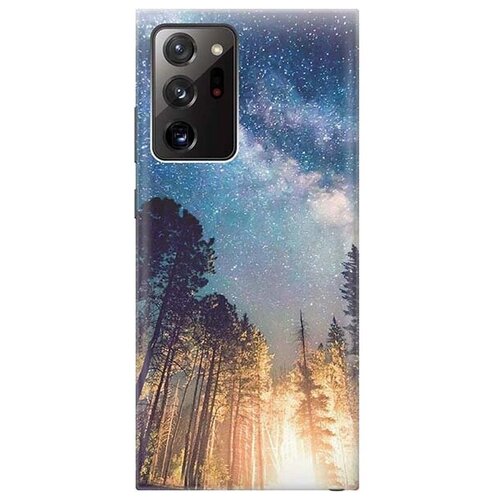 фото Ультратонкий силиконовый чехол-накладка для samsung galaxy note 20 ultra с принтом "млечный путь" gosso