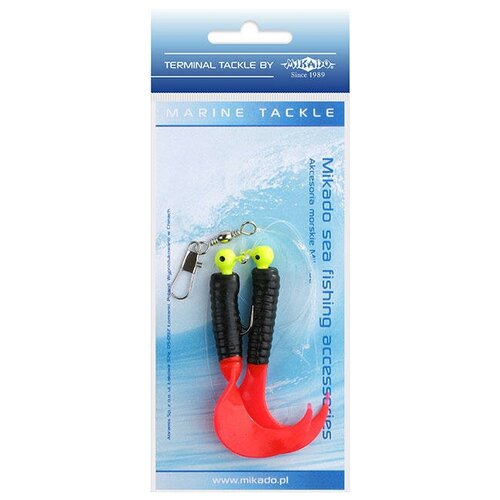 морская оснастка mikado pilk d twist rig 7 5см крючок 6 0 2шт red black Морская оснастка Mikado PILK TWIST JIGHEAD RIG 7.5 см, 3 г. (2шт.) BLACK/RED, арт. LS-A007-2X3Y-04