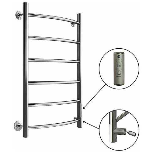 Полотенцесушитель В4 Р80*50 (СНШ, 6 вставок, Под скрытый монтаж, С таймером; Правое подкл)