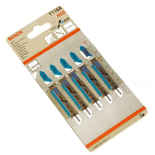 фото Набор пилок для лобзика bosch t118a basic matall (2608631013) 77 мм набор 5шт