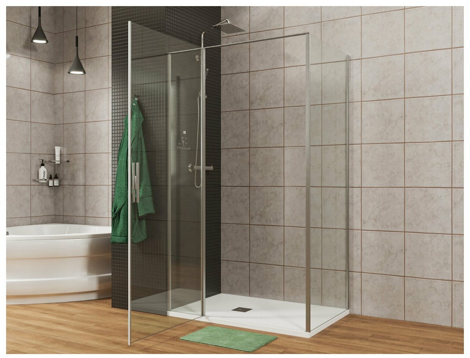 Душевой уголок Allen Brau Priority 90x80 3.31001.00 + 3.31013.00 - фото №4