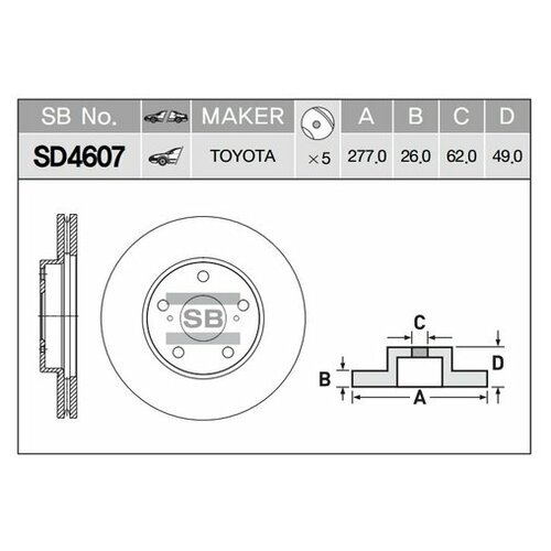 фото Диск тормозной (производитель: sangsin sd4607) sangsin brake