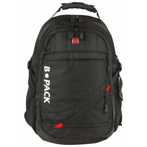 фото Рюкзак b-pack s-01 универсальный, с отделением для ноутбука, влагостойкий, черный, 47х32х20 см