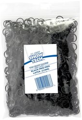 Резинка SHOW TECH Top knot latex bands (средней толщины), 1000 шт., черный