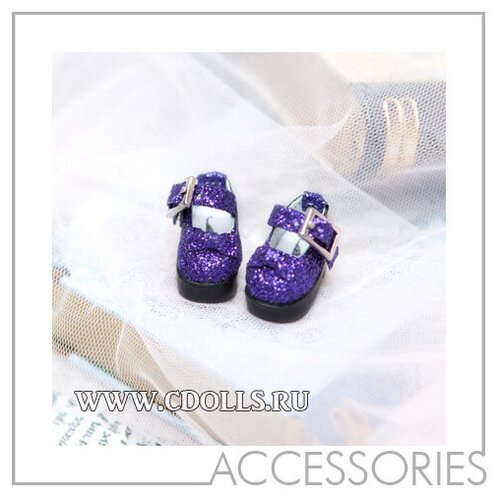 FairyLand Shoes PKFS-10 Pearl-Purple (Туфли сиреневые с блестками для кукол ПукиФи Фейриленд)