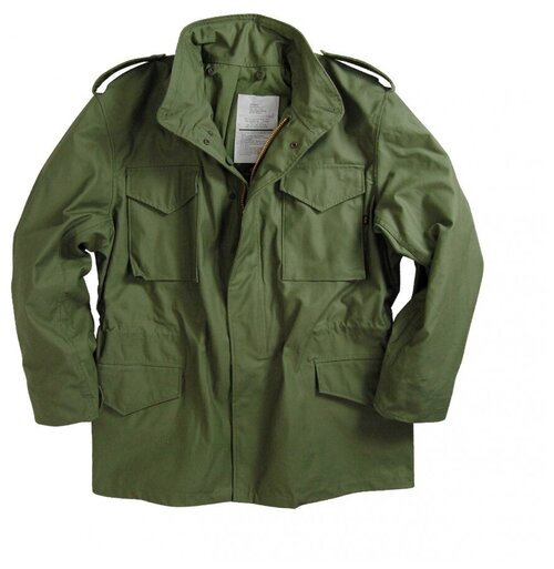 Куртка ALPHA INDUSTRIES демисезонная, капюшон, манжеты, размер M, зеленый