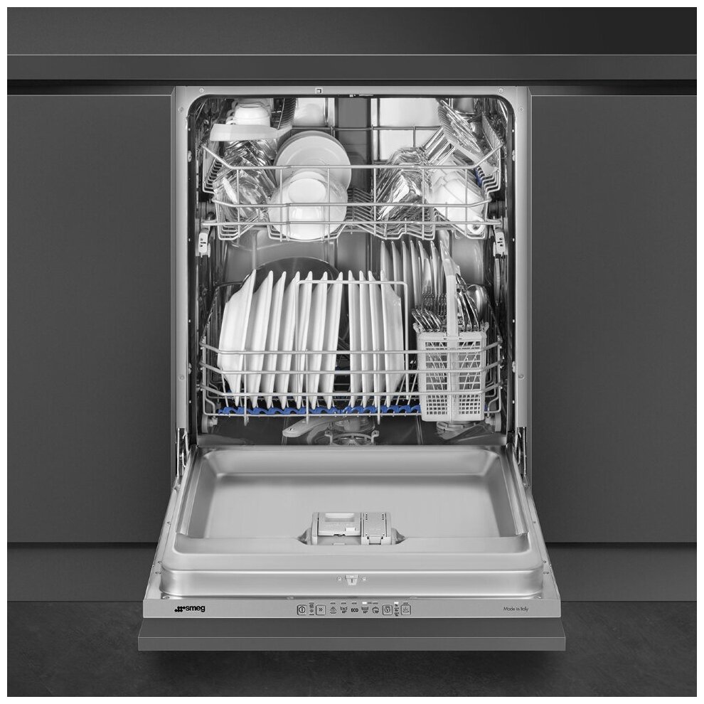 Встраиваемые посудомоечные машины SMEG/ Полностью встраиваемая посудомоечная машина, 60 см, Загрузка 13 комплектов посуды, 5 программ, 1/2 загрузка - фотография № 7