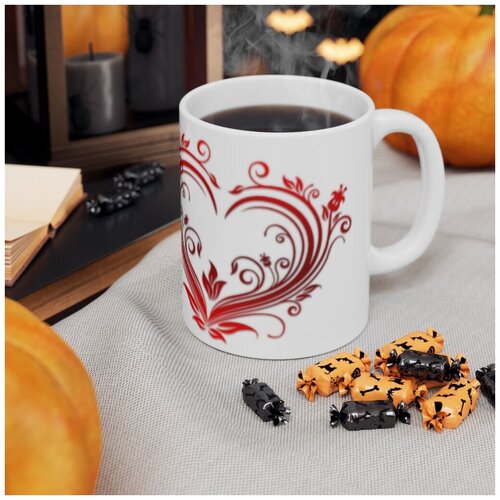 Белая керамическая кружка, 0.33 л., LOVE. SR008W