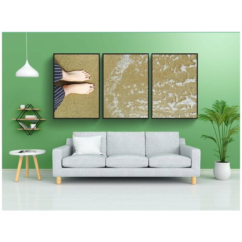 фото Набор модулных постеров для интерьера "восточное море, океан, купальный пляж" 60x90 см. в тубусе, без рамки lotsprints