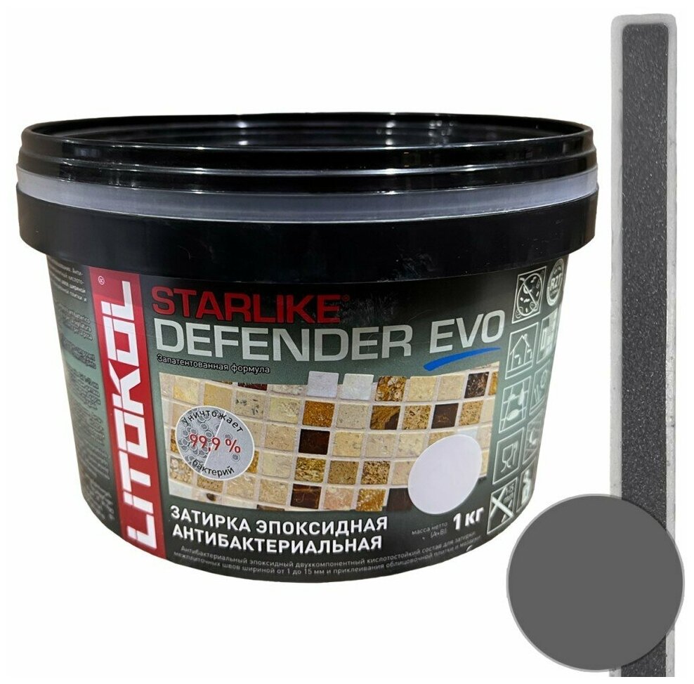 Затирка Litokol Starlike Defender Evo S.130 grigio ardesia 1 кг