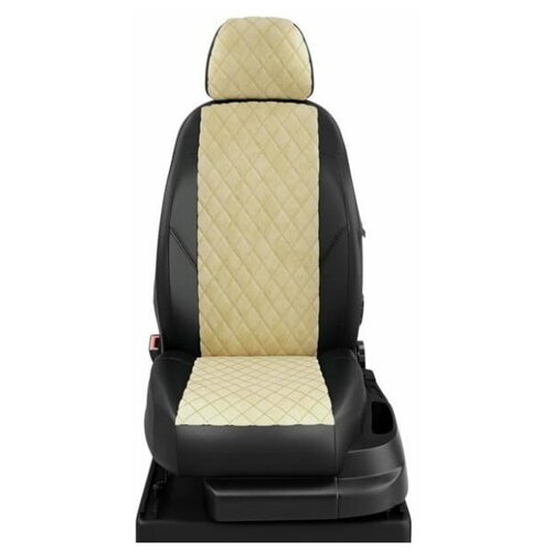 фото Чехлы для chevrolet captiva 1 рестайлинг 2006-2016 5 мест экокожа, алькантара черный, бежевый автолидер ch03-0702-ec40-r-bge avtolider1