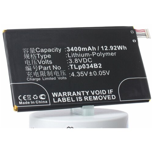 Аккумулятор iBatt iB-B1-M836 3400mAh для Alcatel, TCL TLp034B1 аккумулятор ibatt ib b1 m730 1650mah для alcatel base vodafone tli015a1