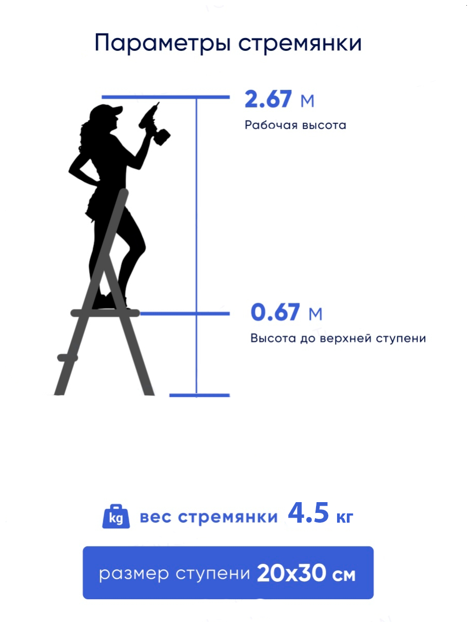 Стремянка 3 ступени / Складная стремянка/Стремянка лестница - фотография № 4