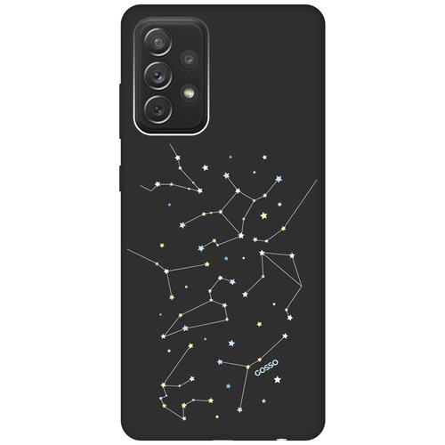 ультратонкая защитная накладка soft touch для samsung galaxy a40 с принтом constellations черная Ультратонкая защитная накладка Soft Touch для Samsung Galaxy A72 с принтом Constellations черная