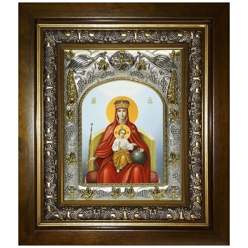 Икона Державная икона Божией Матери, в деревяном киоте икона воспитание икона божией матери в деревяном киоте