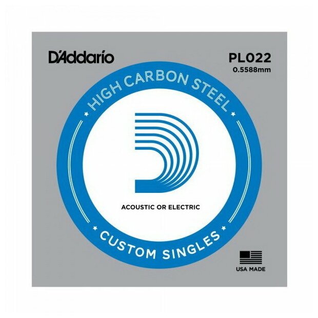 Струна (22) для акустической или электрогитары D'Addario PL022