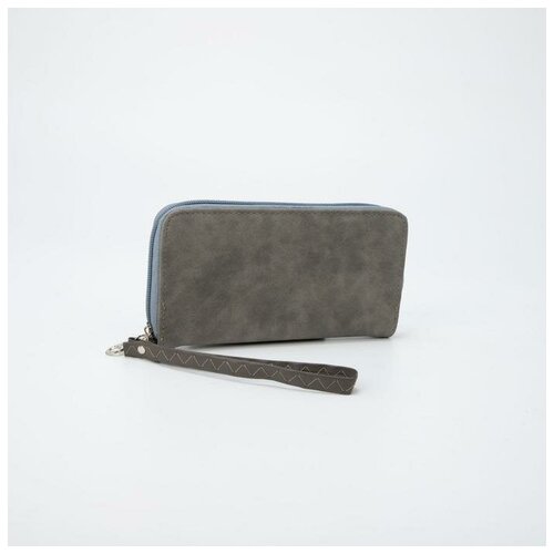 фото Кошелёк на молнии, с ручкой, цвет серый нет бренда