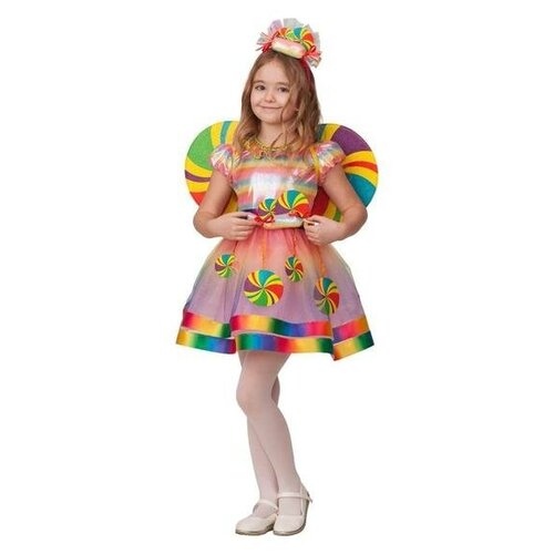 фото Батик карнавальный костюм «конфетка», платье, головной убор, крылья, р. 36, рост 140 см
