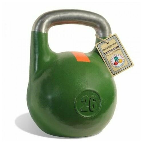 фото Гиря чемпионская titan 26 кг (зеленая с оранжевой полосой)