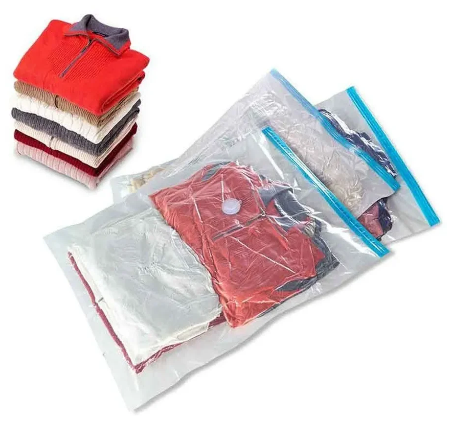Набор вакуумных пакетов 3 шт для хранения одежды с клапаном и насосом, 60х40 см./ Вакуумный пакет 3 шт - фотография № 7