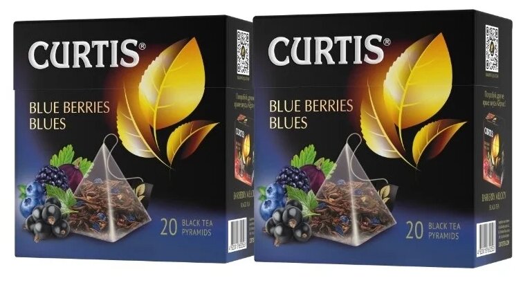 Curtis Чай в пирамидках Berries Blues, черный, 20 пирамидок, 2 шт - фотография № 1