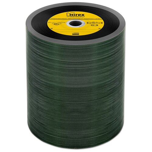 Диск Mirex CD-R 700Mb 52X MAESTRO Vinyl, желтый, упаковка 100 шт. диск mirex cd r 700mb 52x maestro vinyl bulk упаковка 25 шт 5 цветов по 5 дисков