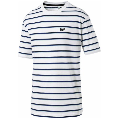 фото Футболка puma downtownstripe tee 57876502 размер s, белый