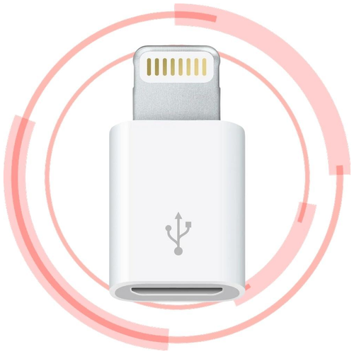 Переходник - адаптер Lightning 8-pin на Micro-USB для телефона, компьютера, кабеля, планшета, принтера P-28 (Белый) переходник адаптер type c на micro usb для телефона компьютера кабеля планшета принтера du11 черный