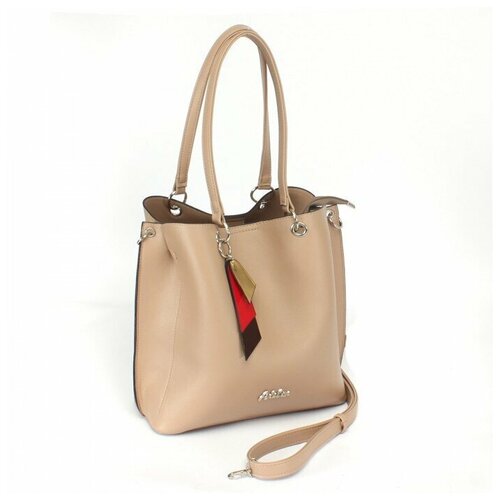 фото Сумка женская искусственная кожа adel-184, 3отд, плечевой ремень, бежевый 236767 аделия