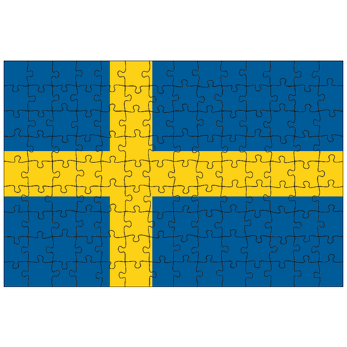 фото Магнитный пазл 27x18см."швеция, флаг, национальный флаг" на холодильник lotsprints