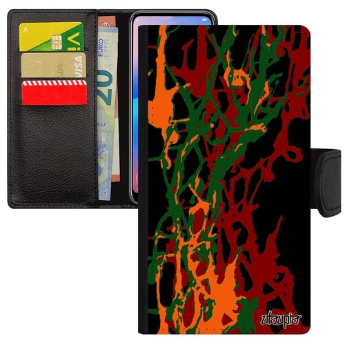 фото Дизайнерский чехол книжка для смарфона // iphone xs // "огонь" декоративный абстрактный, utaupia, цветной