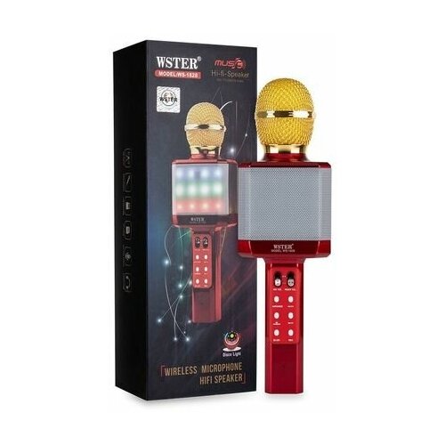 Беспроводной караоке микрофон Wster WS-1828 Красный 182000₽