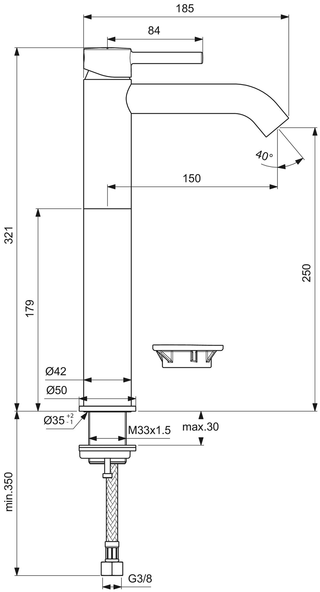 Смеситель для раковины Ideal Standard Ceraline BC269AA, хром