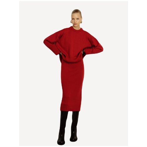 фото Юбка с разрезом - бордовый - m-l joosteam