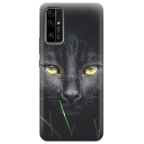 фото Ультратонкий силиконовый чехол-накладка для honor 30 с принтом "кошка в темноте" gosso