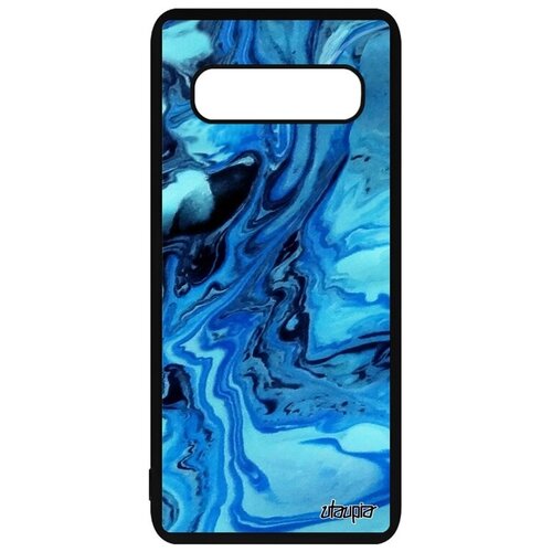фото Противоударный чехол для мобильного // galaxy s10 plus // "волны" живопись фон, utaupia, синий