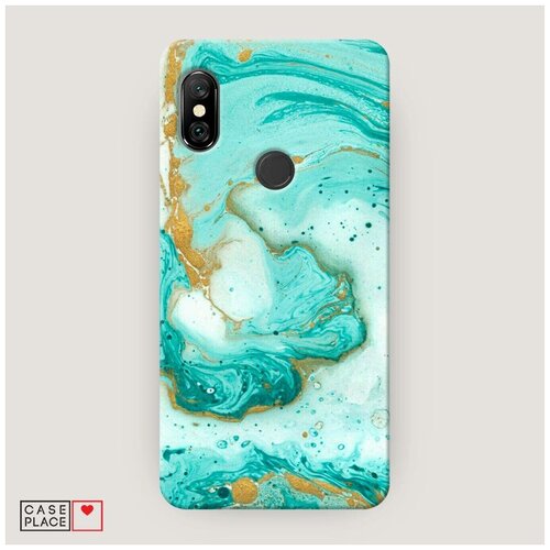 фото Чехол пластиковый xiaomi redmi note 6 pro изумрудный мрамор case place