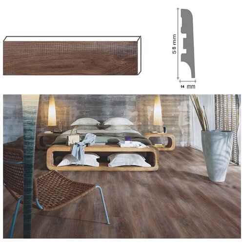 плинтус quick step qsskr1415 грецкий орех pacific walnut 58 мм 2 4 м пог комплект 6 шт Плинтус Pergo 1814 Дуб кофе меленый (CHALKED COFFEE OAK) 58 мм, 2,4 м. пог, (комплект 6 шт)