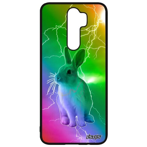 фото Противоударный чехол для смартфона // xiaomi redmi note 8 pro // "кролик" дикий пушистый, utaupia, оранжевый