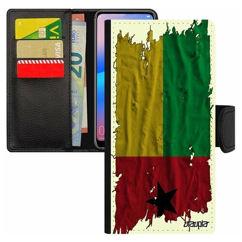 фото Чехол-книжка на телефон redmi 6a, "флаг гвинеи бисау на ткани" страна utaupia