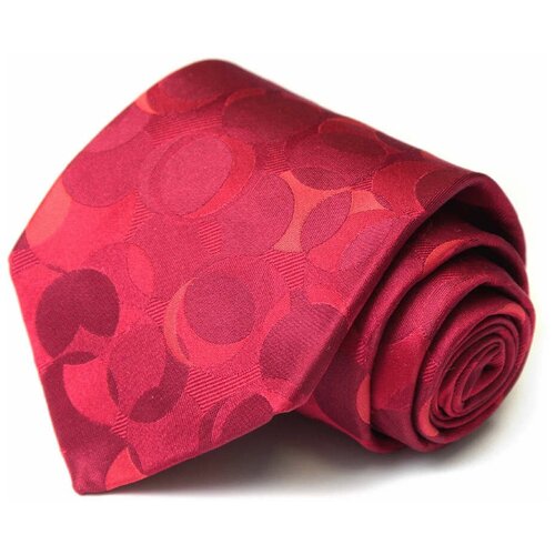 Оригинальный жаккардовый галстук с кружочками Celine 58807 красного цвета
