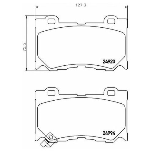 Комплект передних тормозных колодок Hella 8DB355015411