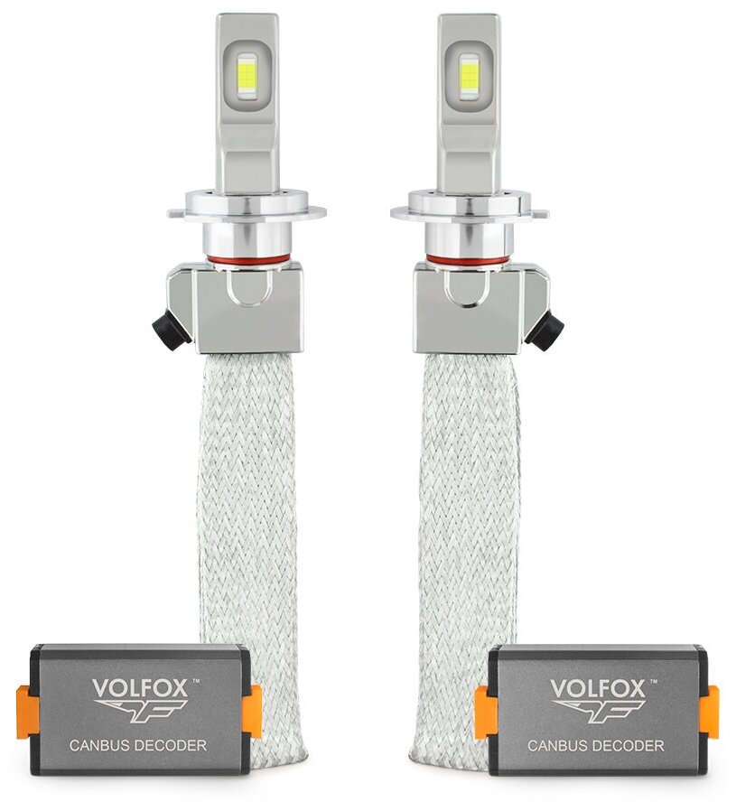 Комплект светодиодных ламп VOLFOX, DIAMOND LED HB3 с обманкой и лентой охлаждения, цвет белый
